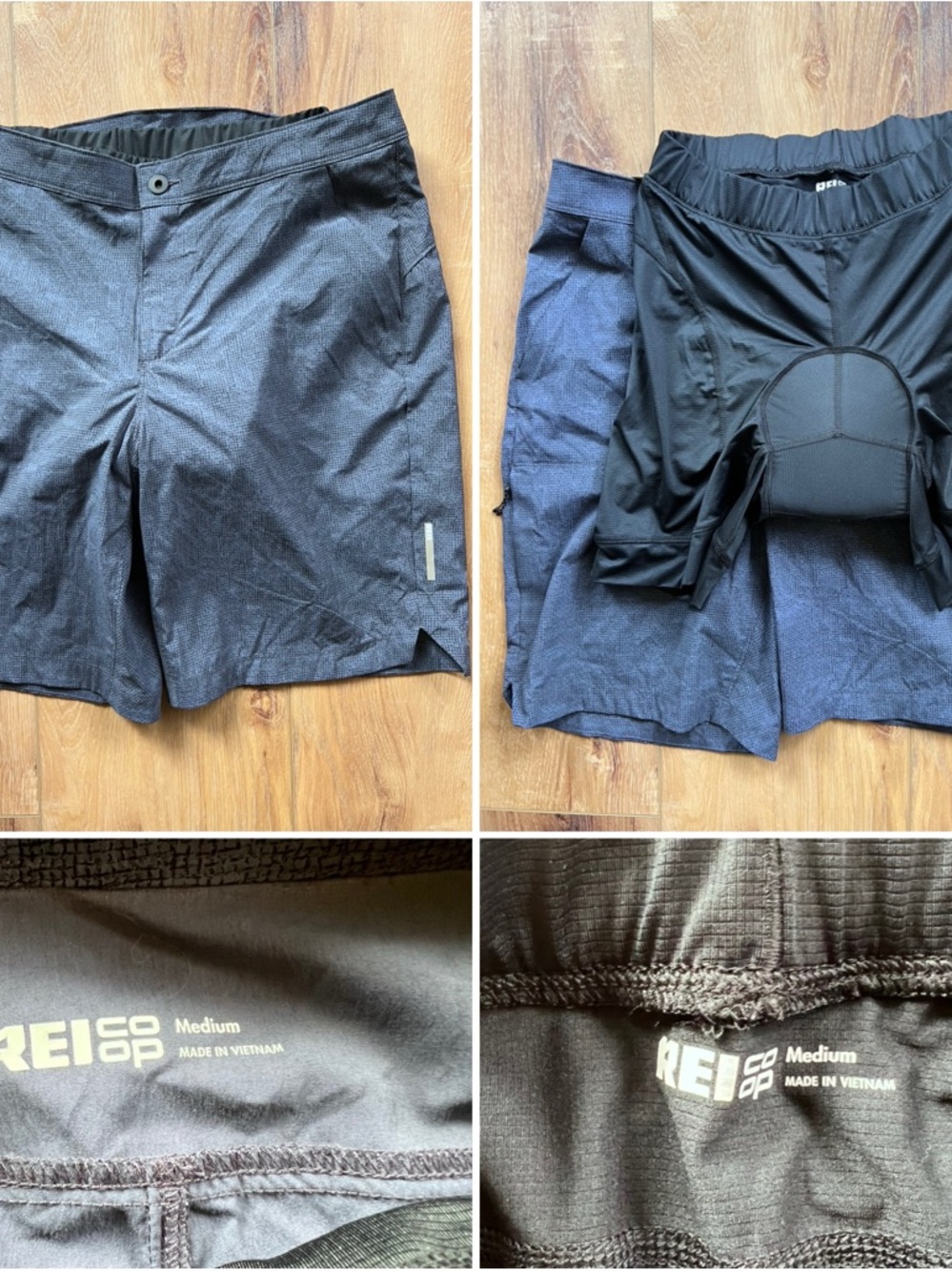 REI Co-op Men’s 9” Cycling Shorts Medium Built In Attached Padded Spandex Liner